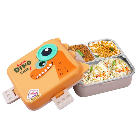Super Dino Lunch Box 2 Layer Stainless Steel Lunch Box