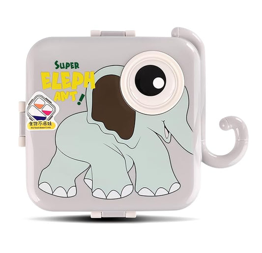 Kids Friendly Elephant Theme Stainless Steel Bento Lunch Box